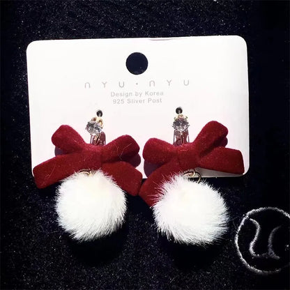 1 Pair Sweet Simple Style Bow Knot Alloy Drop Earrings