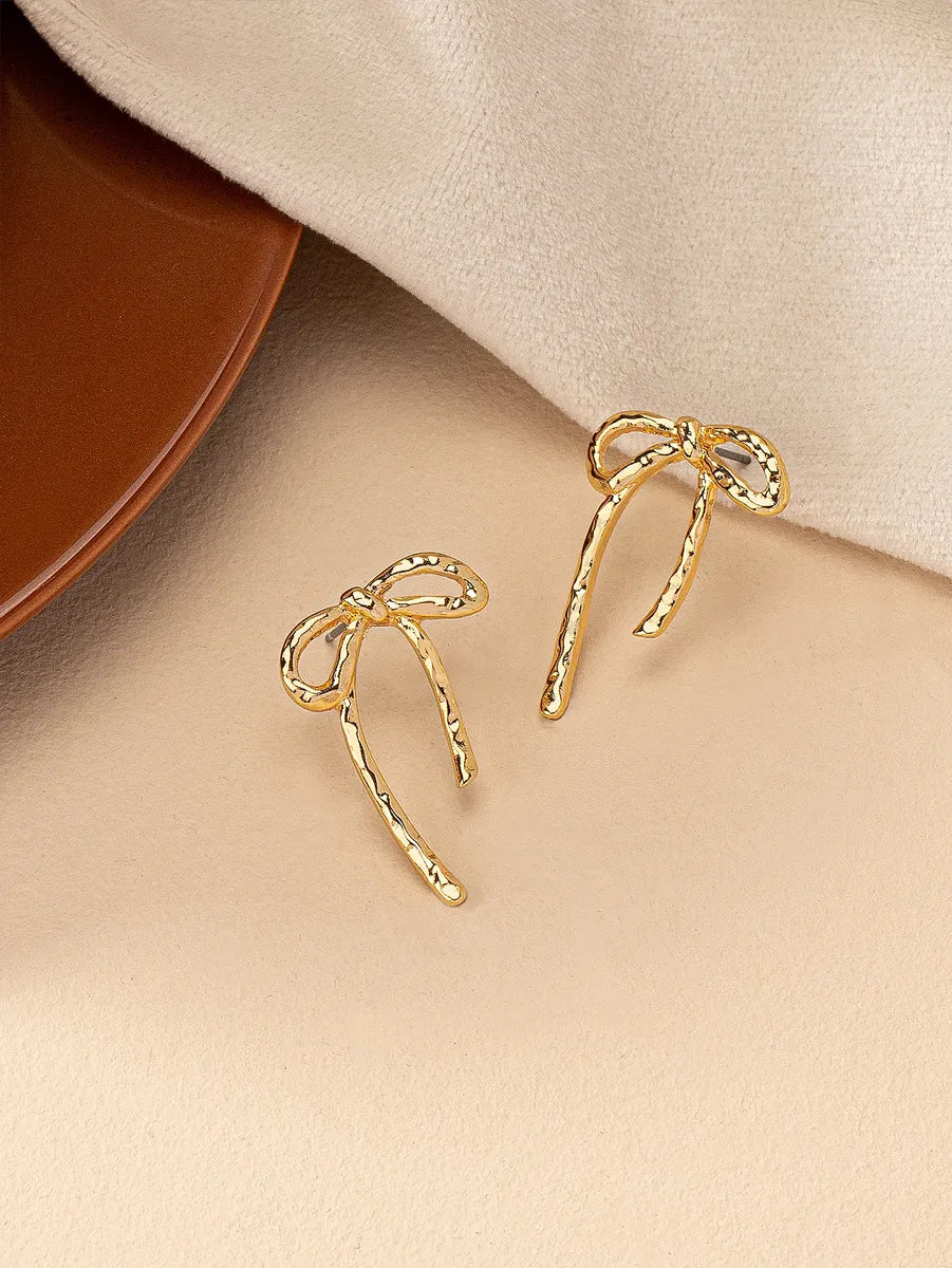 1 Pair Sweet Simple Style Bow Knot Alloy Ear Studs