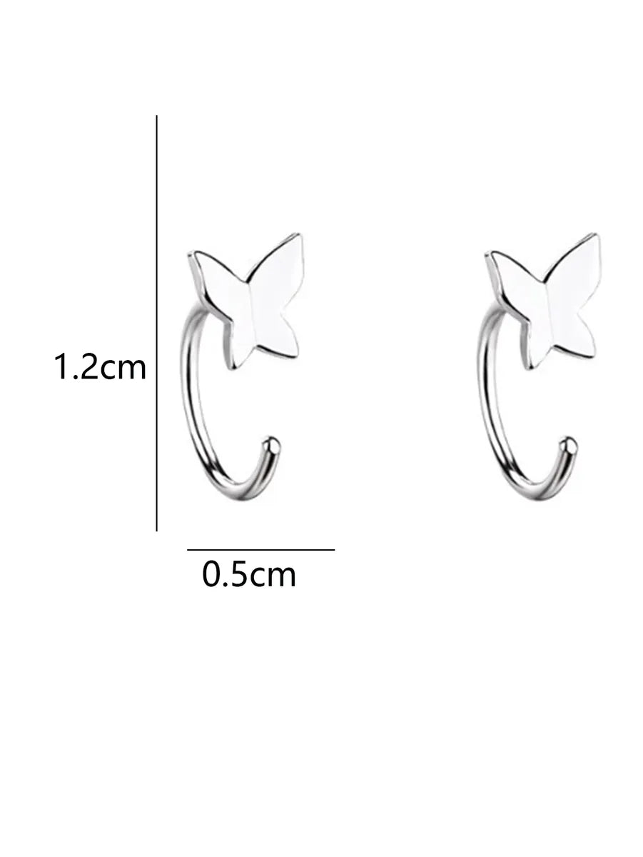 1 Pair Sweet Simple Style Butterfly Alloy Ear Cuffs