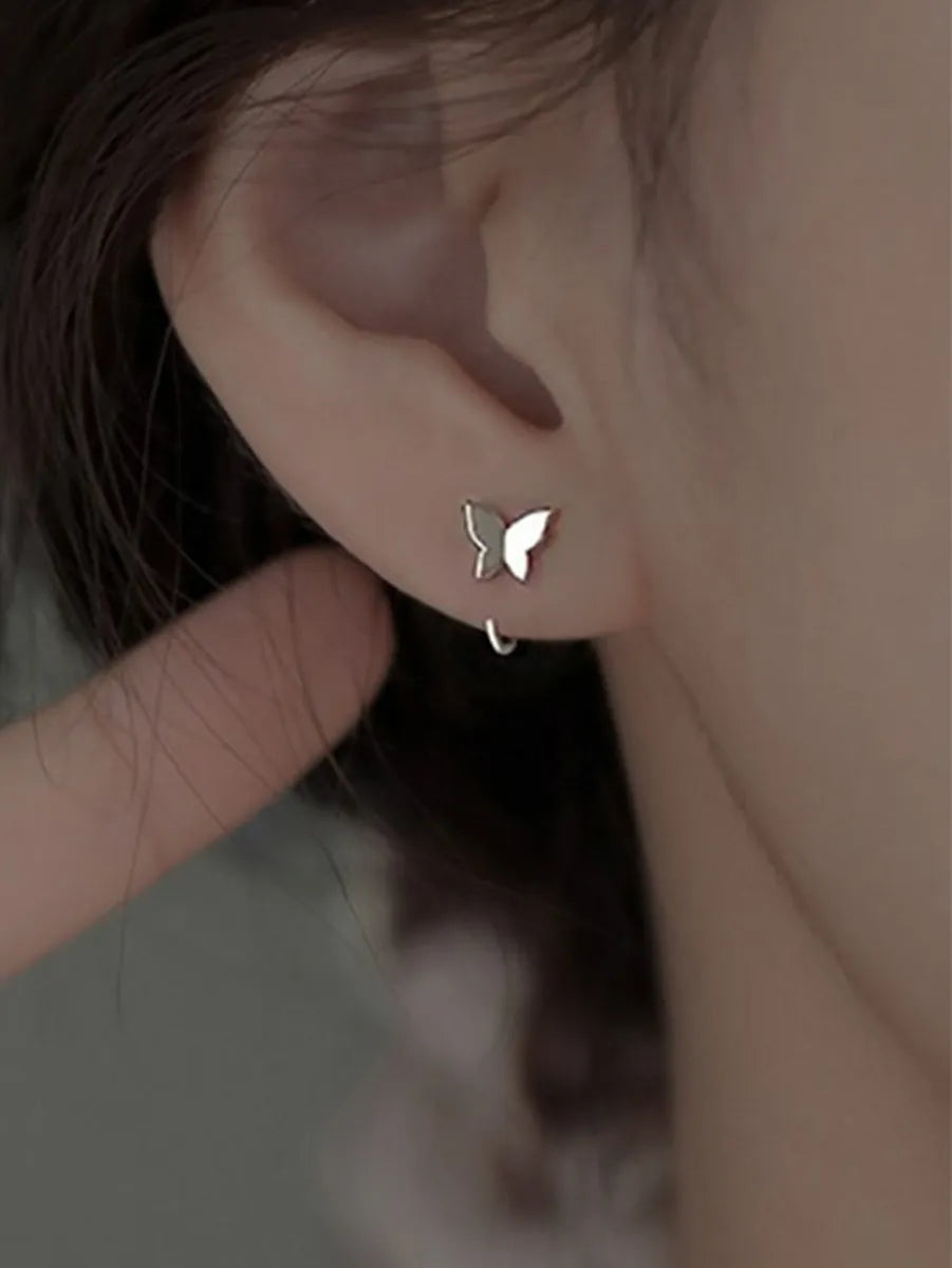 1 Pair Sweet Simple Style Butterfly Alloy Ear Cuffs