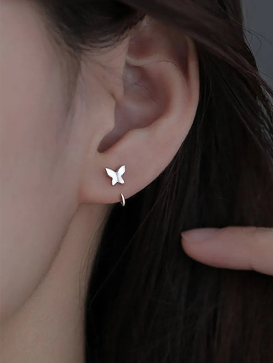 1 Pair Sweet Simple Style Butterfly Alloy Ear Cuffs