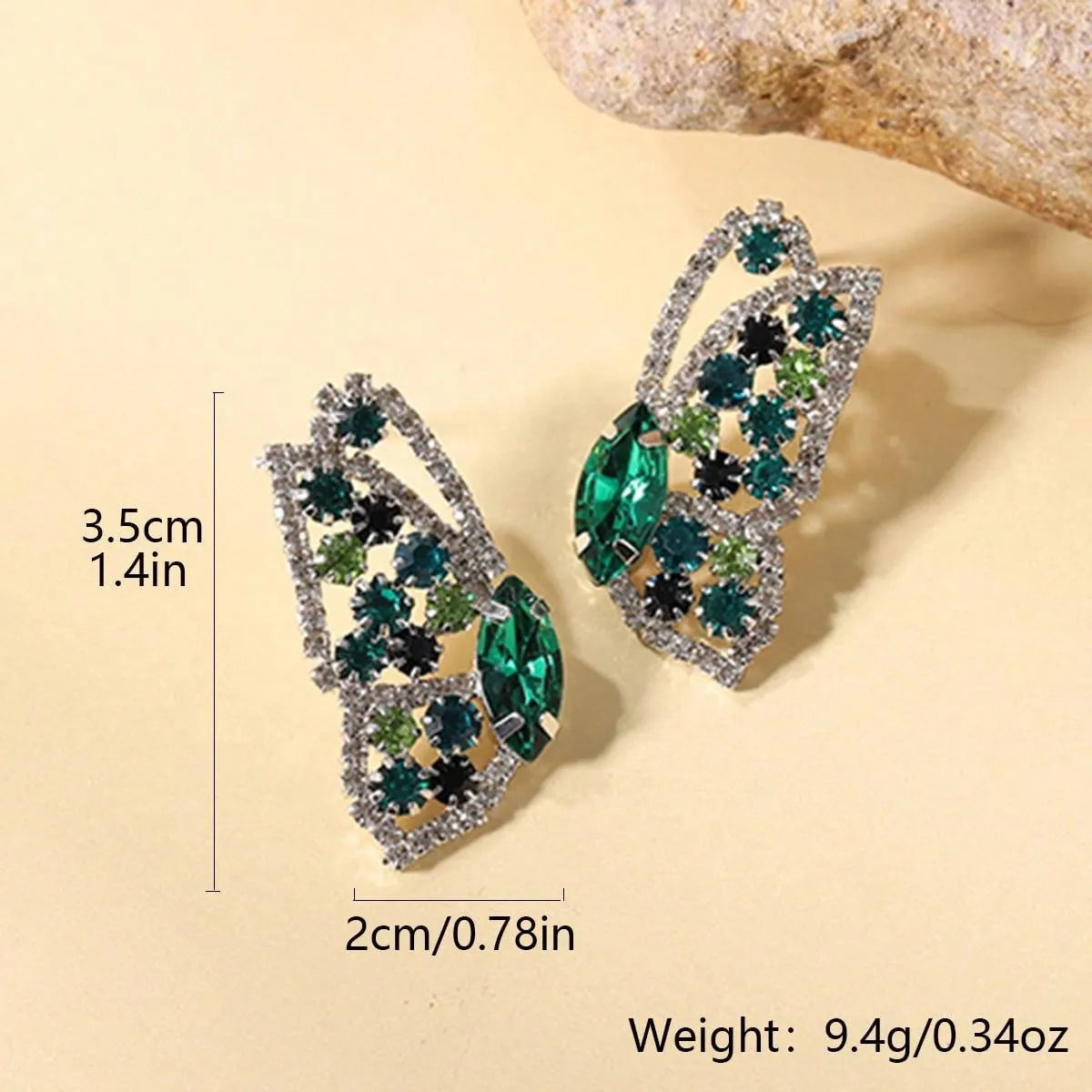 1 Pair Sweet Simple Style Butterfly Inlay Alloy Rhinestones Ear Studs