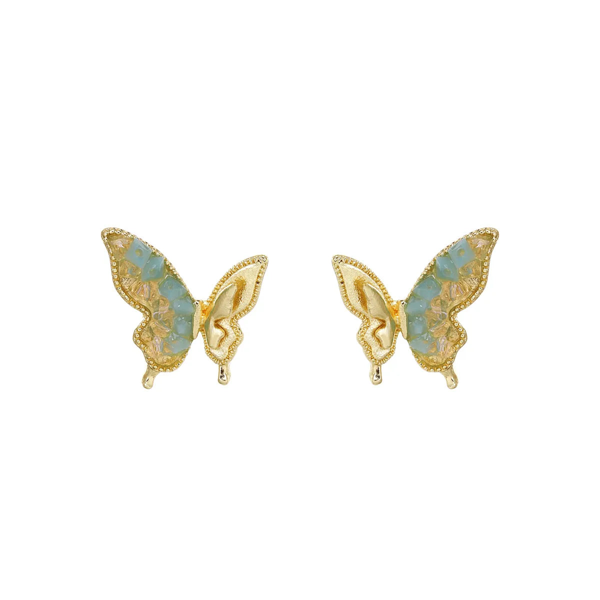 1 Pair Sweet Simple Style Butterfly Inlay Zinc Alloy Rhinestones Ear Studs