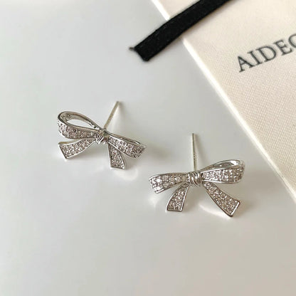 1 Pair Sweet Simple Style Butterfly Plating Inlay Copper Zircon 18K Gold Plated Ear Studs