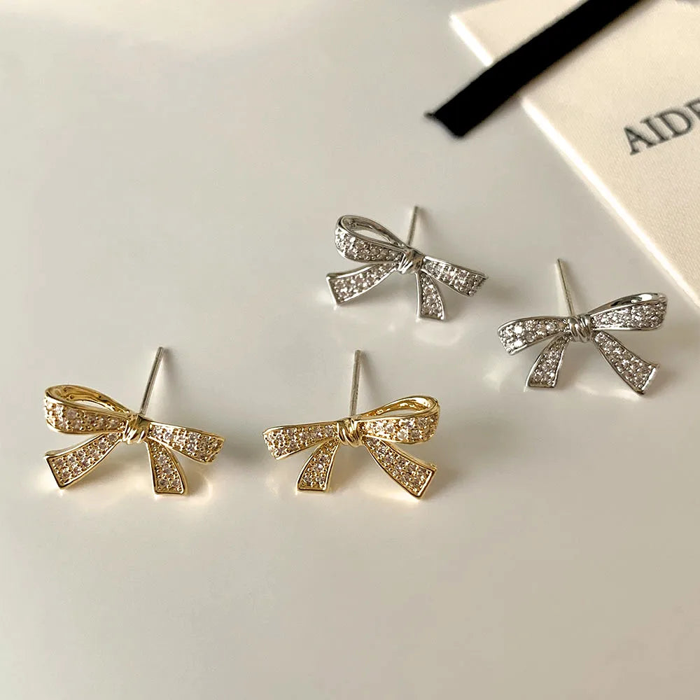 1 Pair Sweet Simple Style Butterfly Plating Inlay Copper Zircon 18K Gold Plated Ear Studs