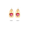 1 Pair Sweet Simple Style C Shape Heart Shape Enamel Plating Inlay 304 Stainless Steel Zircon Drop Earrings Ear Studs