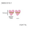 1 Pair Sweet Simple Style C Shape Heart Shape Enamel Plating Inlay 304 Stainless Steel Zircon Drop Earrings Ear Studs
