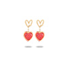 1 Pair Sweet Simple Style C Shape Heart Shape Enamel Plating Inlay 304 Stainless Steel Zircon Drop Earrings Ear Studs