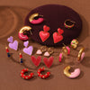 1 Pair Sweet Simple Style C Shape Heart Shape Enamel Plating Inlay 304 Stainless Steel Zircon Drop Earrings Ear Studs