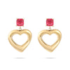 1 Pair Sweet Simple Style C Shape Heart Shape Enamel Plating Inlay 304 Stainless Steel Zircon Drop Earrings Ear Studs