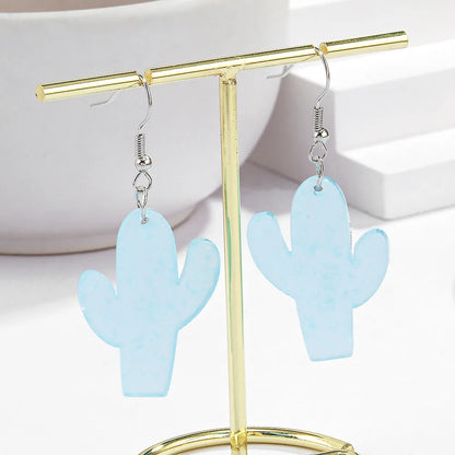 1 Pair Sweet Simple Style Cactus Arylic Drop Earrings