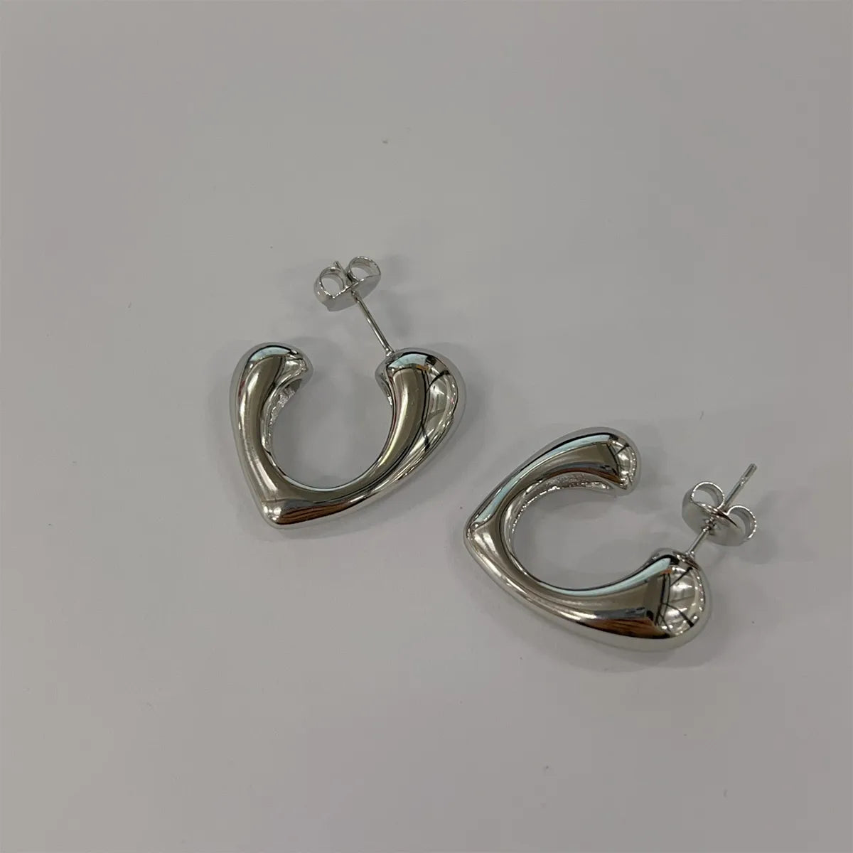 1 Pair Sweet Simple Style Classic Style Heart Shape Plating 304 Stainless Steel 18K Gold Plated Ear Studs