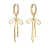 1 Pair Sweet Simple Style Commute Bow Knot Copper Drop Earrings