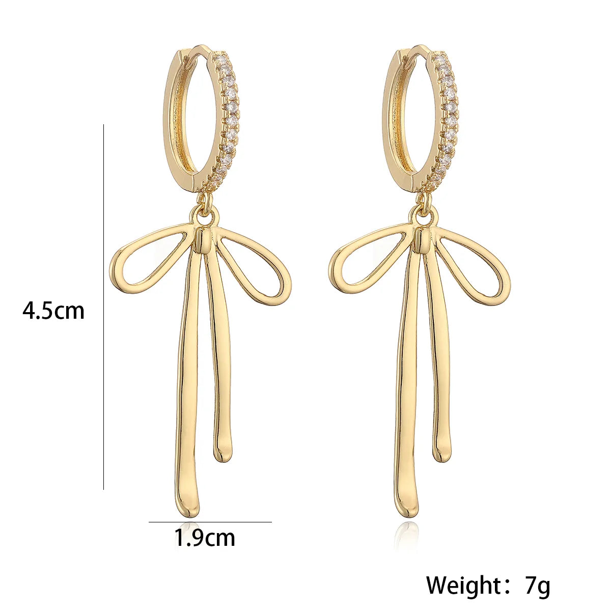 1 Pair Sweet Simple Style Commute Bow Knot Copper Drop Earrings