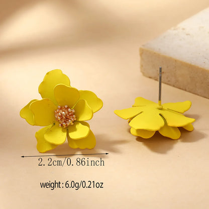 1 Pair Sweet Simple Style Flower Alloy Ear Studs