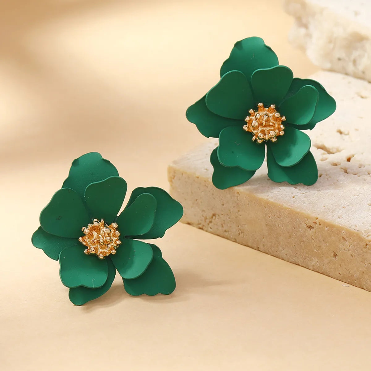 1 Pair Sweet Simple Style Flower Alloy Ear Studs