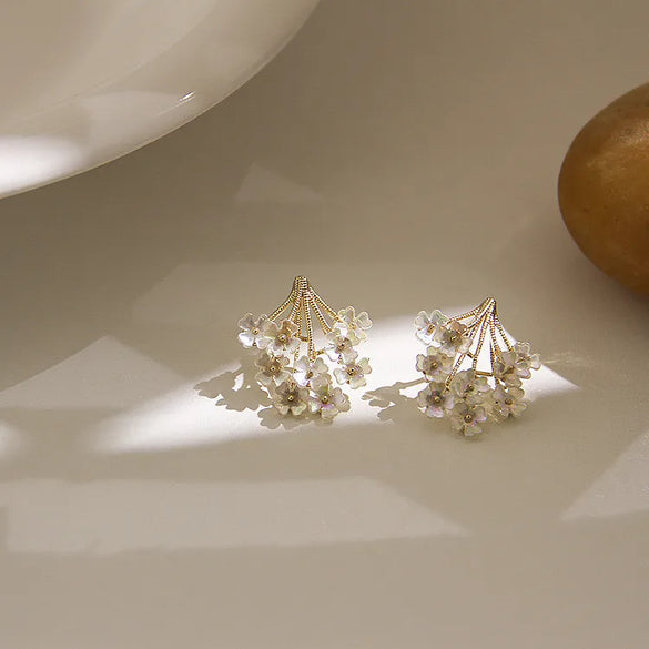 1 Pair Sweet Simple Style Flower Alloy Ear Studs
