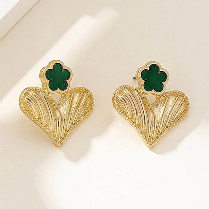 1 Pair Sweet Simple Style Flower Alloy Gold Plated Ear Studs