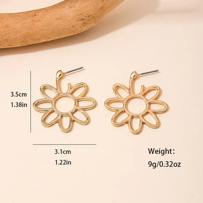 1 Pair Sweet Simple Style Flower Alloy Zinc Drop Earrings