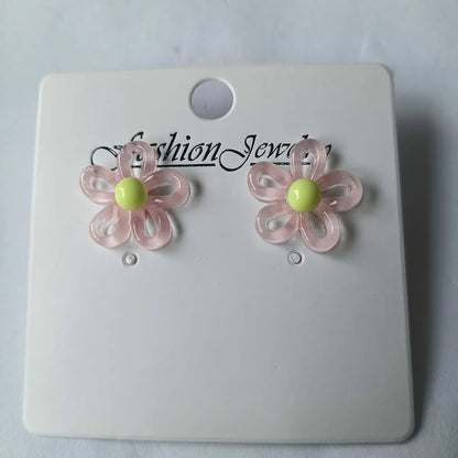 1 Pair Sweet Simple Style Flower Arylic Ear Studs