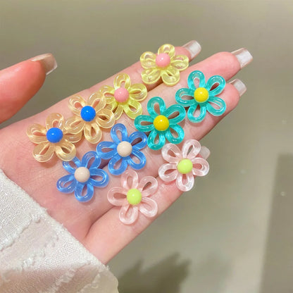 1 Pair Sweet Simple Style Flower Arylic Ear Studs