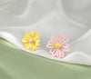 1 Pair Sweet Simple Style Flower Arylic Sterling Silver Ear Studs