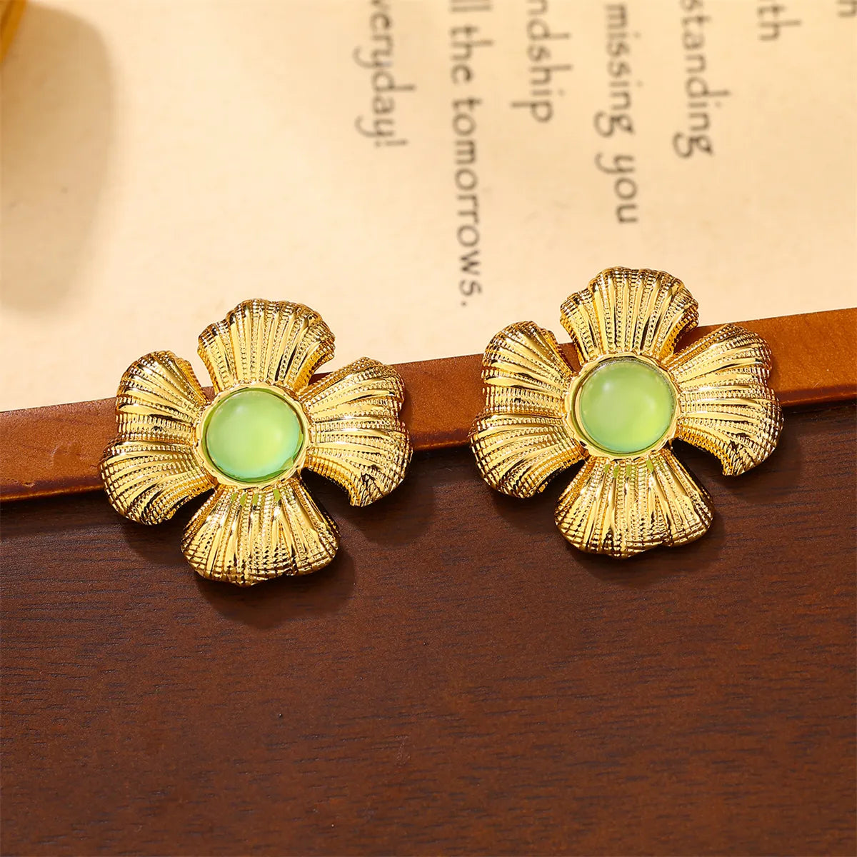 1 Pair Sweet Simple Style Flower Inlay 304 Stainless Steel Zircon 18K Gold Plated Ear Studs