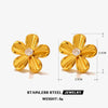 1 Pair Sweet Simple Style Flower Inlay 304 Stainless Steel Zircon 18K Gold Plated Ear Studs