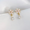 1 Pair Sweet Simple Style Flower Inlay Alloy Alloy Pearl Drop Earrings