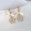 1 Pair Sweet Simple Style Flower Inlay Alloy Alloy Pearl Drop Earrings