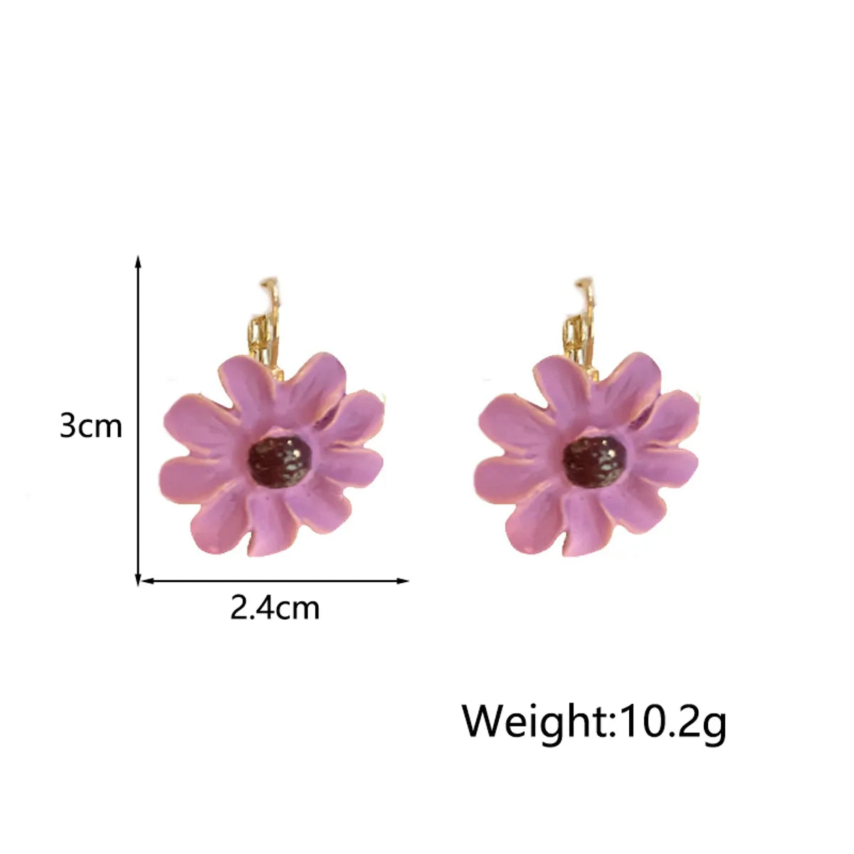 1 Pair Sweet Simple Style Flower Inlay Alloy Rhinestones Drop Earrings