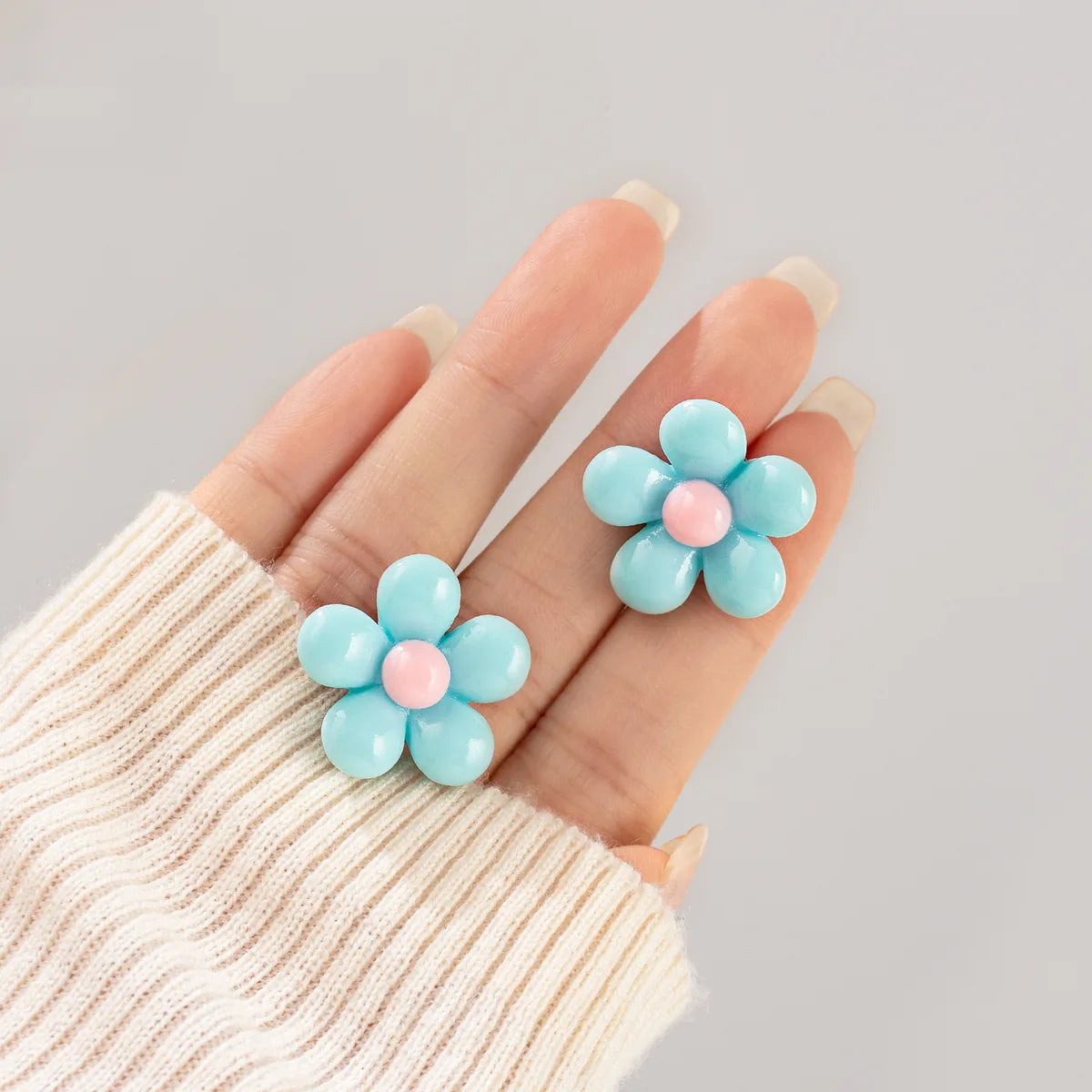 1 Pair Sweet Simple Style Flower Resin Ear Studs