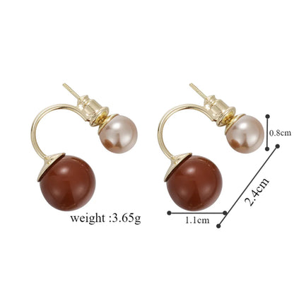 1 Pair Sweet Simple Style Geometric Imitation Pearl Alloy Ear Studs