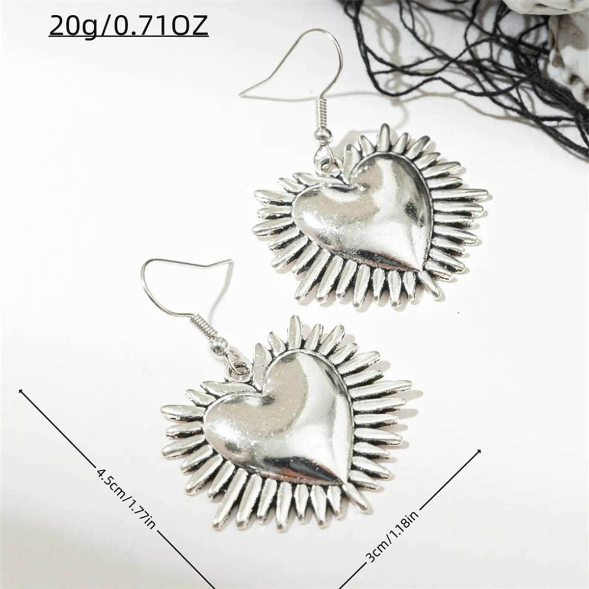 1 Pair Sweet Simple Style Heart Shape Alloy Plastic Drop Earrings