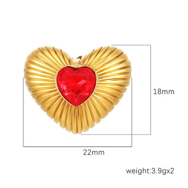 1 Pair Sweet Simple Style Heart Shape Inlay 304 Stainless Steel Zircon Ear Studs