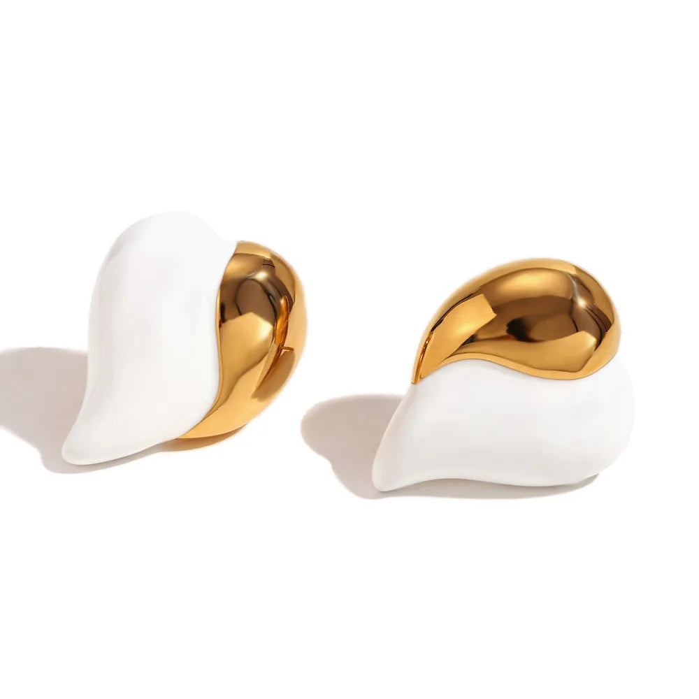 1 Pair Sweet Simple Style Heart Shape Plating 304 Stainless Steel 18K Gold Plated Ear Studs