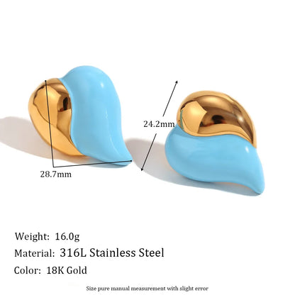 1 Pair Sweet Simple Style Heart Shape Plating 304 Stainless Steel 18K Gold Plated Ear Studs