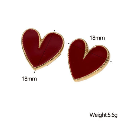 1 Pair Sweet Simple Style Heart Shape Plating 304 Stainless Steel 18K Gold Plated Ear Studs