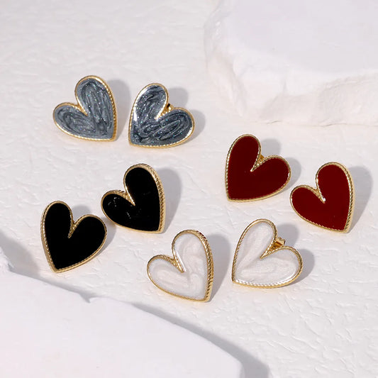 1 Pair Sweet Simple Style Heart Shape Plating 304 Stainless Steel 18K Gold Plated Ear Studs