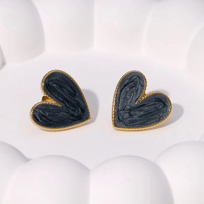 1 Pair Sweet Simple Style Heart Shape Plating 304 Stainless Steel 18K Gold Plated Ear Studs