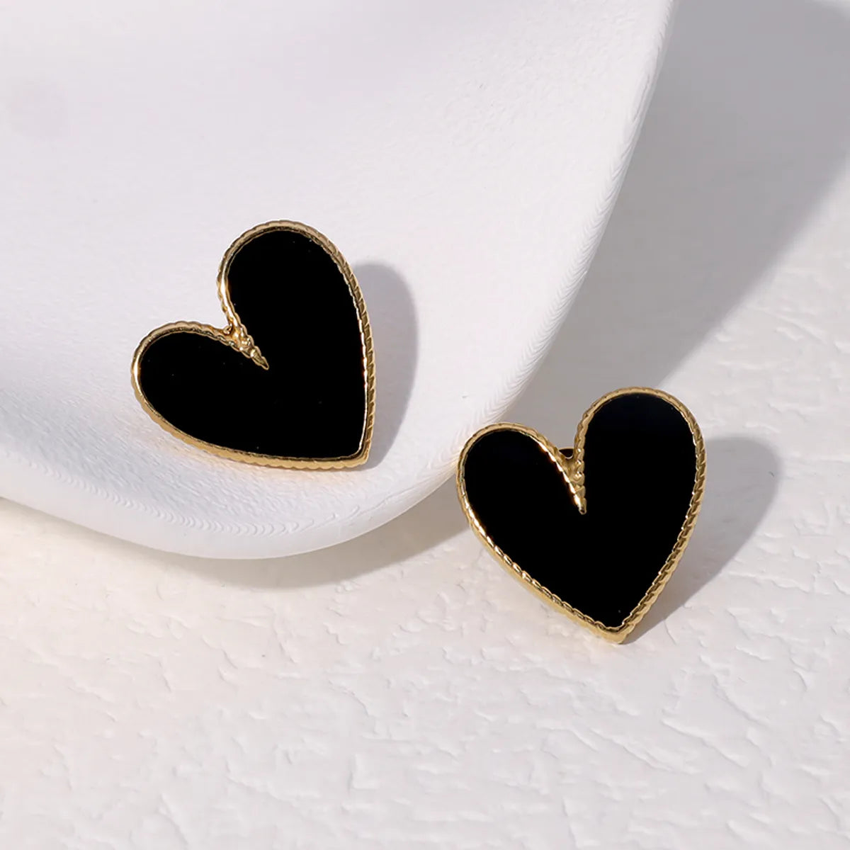 1 Pair Sweet Simple Style Heart Shape Plating 304 Stainless Steel 18K Gold Plated Ear Studs