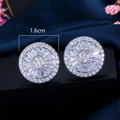 1 Pair Sweet Simple Style Heart Shape Plating Inlay Copper Zircon White Gold Plated Rhodium Plated Ear Studs