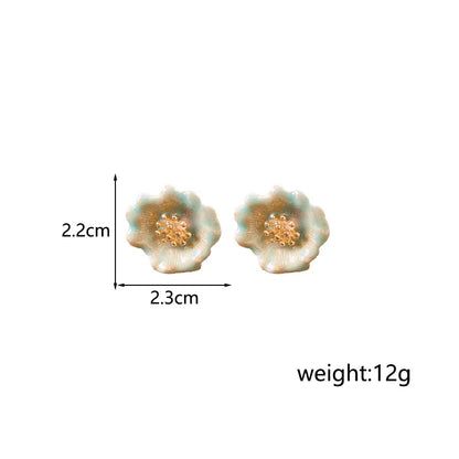 1 Pair Sweet Simple Style Lotus Leaf HD-18918 Alloy Ear Studs