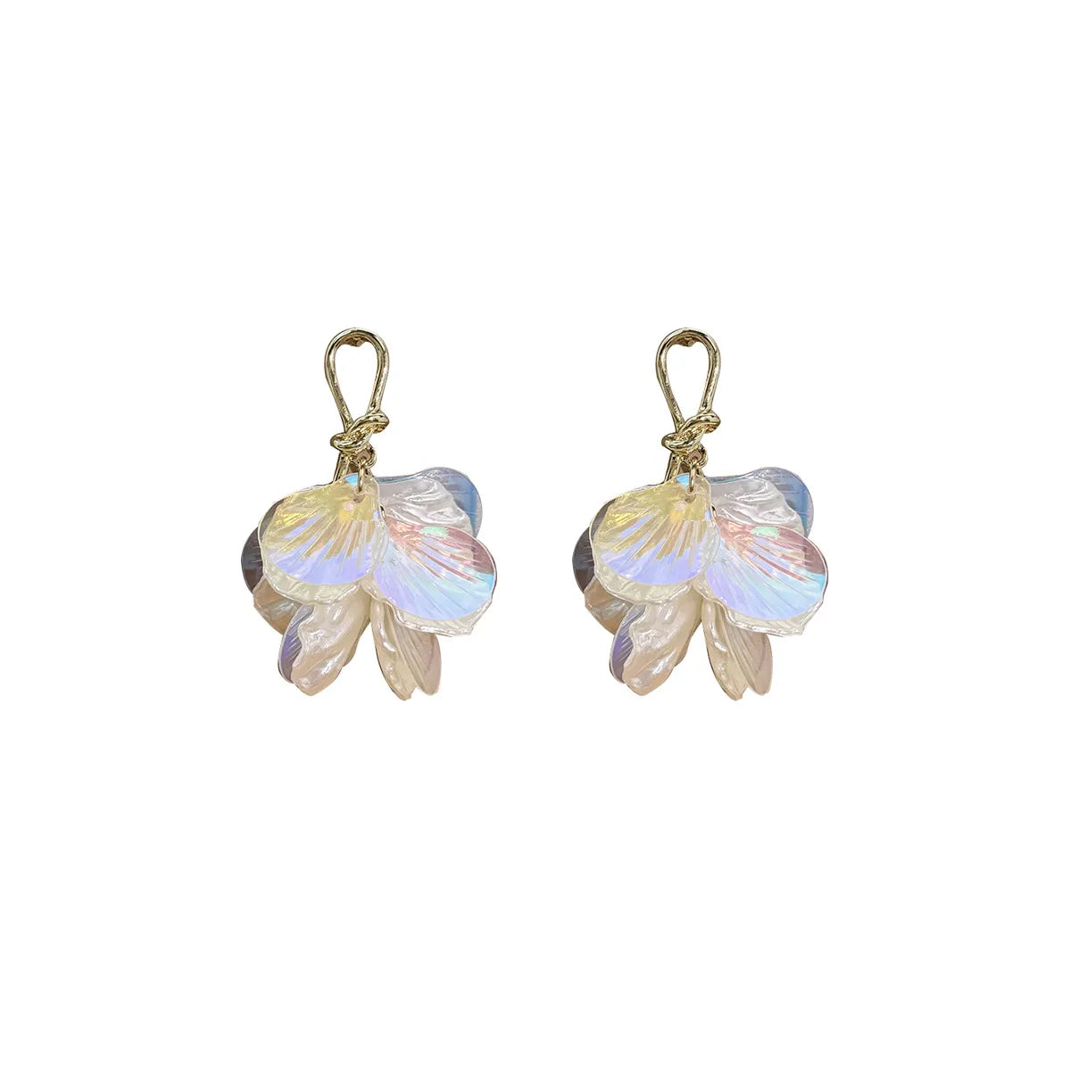 1 Pair Sweet Simple Style Petal Resin Drop Earrings