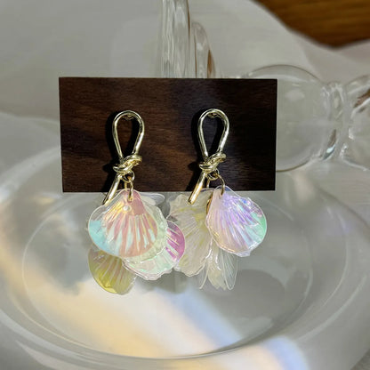 1 Pair Sweet Simple Style Petal Resin Drop Earrings