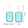 1 Pair Sweet Simple Style Rectangle Inlay Alloy Glass Ear Hook