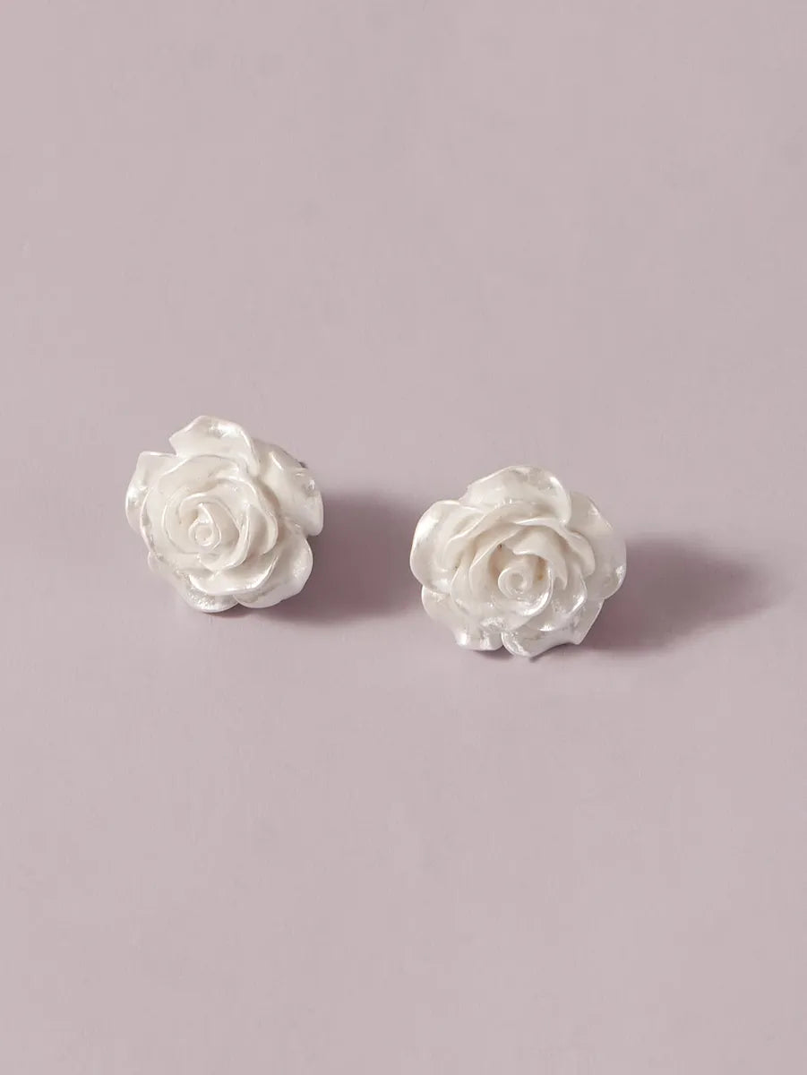 1 Pair Sweet Simple Style Rose Arylic Acrylic Ear Studs