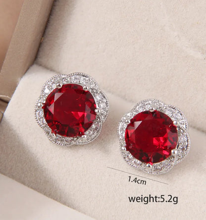 1 Pair Sweet Simple Style Round Inlay Copper Zircon Ear Studs