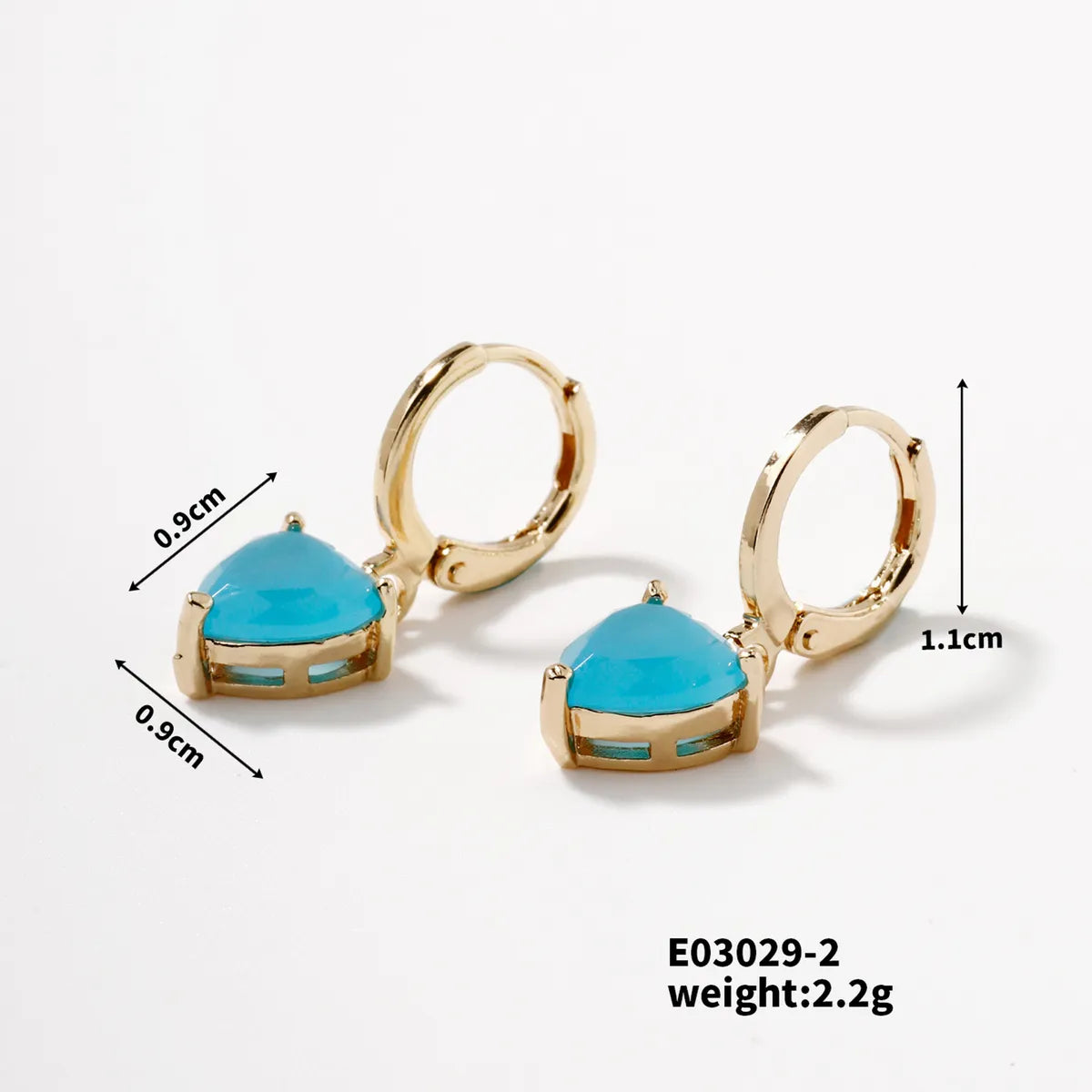 1 Pair Sweet Simple Style Round Water Droplets Plating Inlay Copper Glass K Gold Plated Drop Earrings