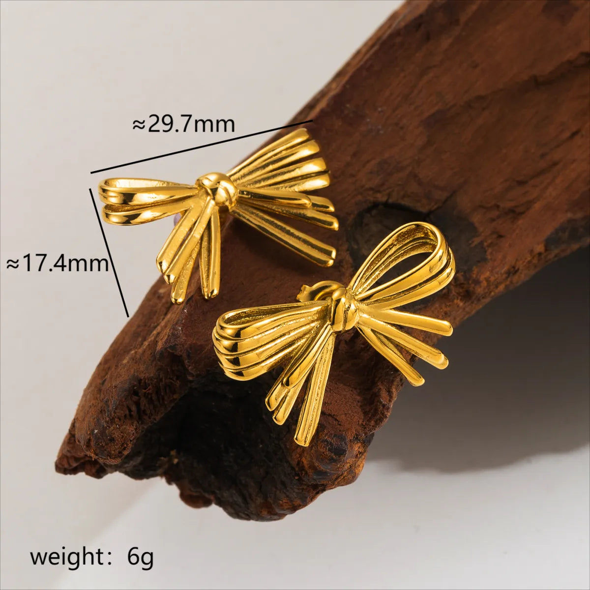 1 Pair Sweet Simple Style Solid Color Bow Knot Plating 304 Stainless Steel 14K Gold Plated Ear Studs